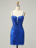 Bodycon Black Sequins Short Homecoming Dress
