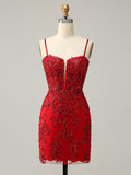 Bodycon Black Sequins Short Homecoming Dress