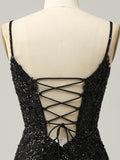 Black Sequins Bodycon Short Homecoming Dress