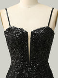 Bodycon Black Sequins Short Homecoming Dress
