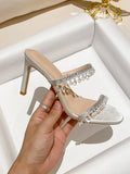 Crystal Pendant Rhinestone Stiletto Sandals