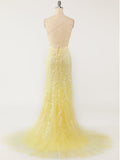Mermaid Yellow Prom Dress Long Prom Dress