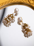 Golden Vintage Dangle Tassel Pearl Earrings