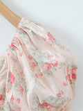 Short Puff Sleeves Cute Pink Aquare Collar Short Graduation Party Dress