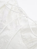 Short Puff Sleeves Cute White Aquare Collar Short Graduation Party Dress