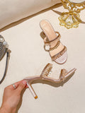 Crystal Pendant Rhinestone Stiletto Sandals