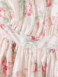 Short Puff Sleeves Cute Pink Aquare Collar Short Graduation Party Dress