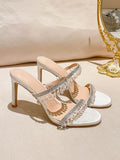 Crystal Pendant Rhinestone Stiletto Sandals