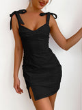 White V Neck Lace Up Sexy Short Graduation Dress