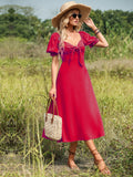 Light Green A Line V Neck Long Dress