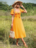 Light Green A Line V Neck Long Dress