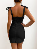 White V Neck Lace Up Sexy Short Graduation Dress