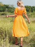 Light Green A Line V Neck Long Dress