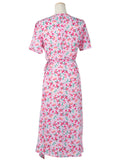 Yellow A Line Floral V Neck Long Summer Vacation Dress
