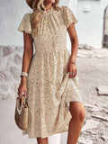 Black A Line Floral Long Boho Dress