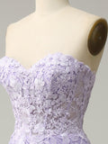 A-Line Long Purple Prom Dress with Appliques