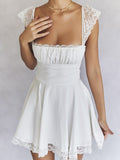 Lace Tight White A Line Short Graduation Party Dress