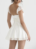 Lace Tight White A Line Short Graduation Party Dress