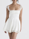 Lace Tight White A Line Short Graduation Party Dress