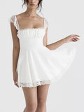 Lace Tight White A Line Short Graduation Party Dress