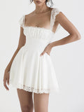 Lace Tight White A Line Short Graduation Party Dress