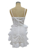 White A Line Short Graduation Party Sundress
