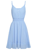 Sky Blue A Line V Neck Short Graduation Party Dress