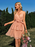 V Neck Sky Blue A Line Short Graduation Party Dress