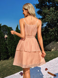 V Neck Sky Blue A Line Short Graduation Party Dress
