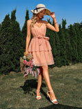 V Neck Sky Blue A Line Short Graduation Party Dress