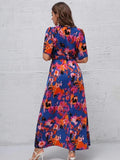 Black V Neck Beach Long Summer Vacation Dress