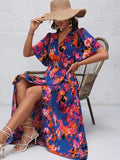 Black V Neck Beach Long Summer Vacation Dress