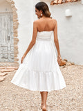 Strapless Off The Shoulder Green Long Summer Dress