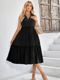 V Neck Blue Sleeveless Long Summer Sundress