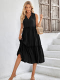 V Neck Blue Sleeveless Long Summer Sundress