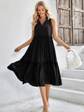 V Neck Blue Sleeveless Long Summer Sundress