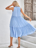 V Neck Blue Sleeveless Long Summer Sundress