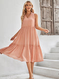 V Neck Blue Sleeveless Long Summer Sundress