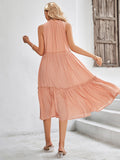 V Neck Blue Sleeveless Long Summer Sundress