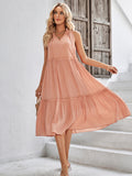 V Neck Blue Sleeveless Long Summer Sundress