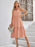 V Neck Blue Sleeveless Long Summer Sundress