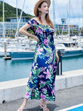 Pink Off The Shoulder A Line Long Sundress