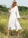 White A Line Long Vacation Boho Dress