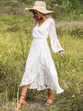 White A Line Long Vacation Boho Dress