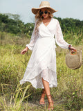 White A Line Long Vacation Boho Dress