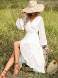 White A Line Long Vacation Boho Dress