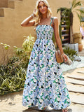 White A Line Floral Long Boho Dress