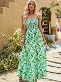 White A Line Floral Long Boho Dress
