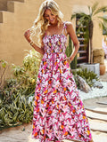 White A Line Floral Long Boho Dress