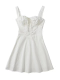 White V Neck Sexy A Line Short Graduation Dress